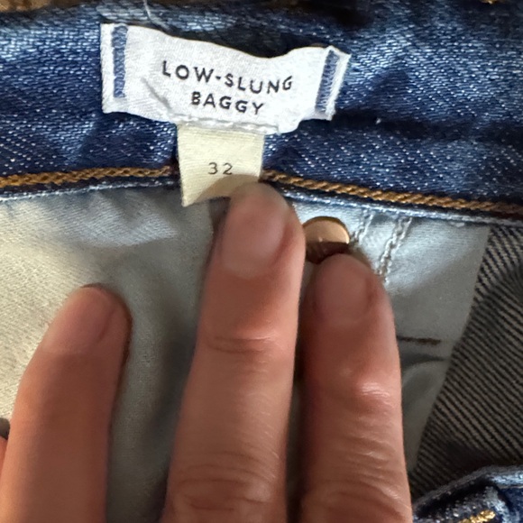 Madewell Low Slung Baggy Blue Denim - Picture 3 of 4